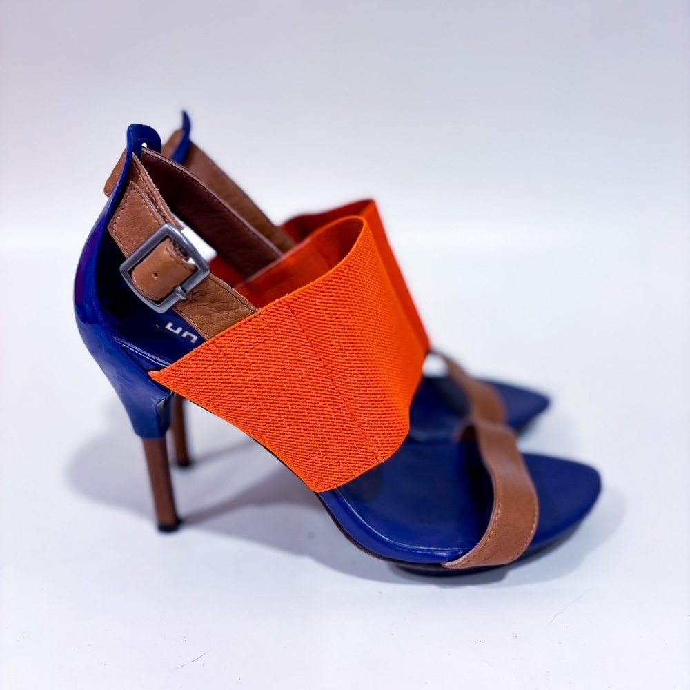 UNITED NUDE Orange & Blue Heeled Sandals‎ – Contemporary Designer | Size 37 *